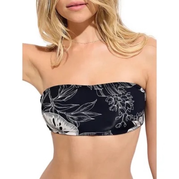 New with tags! Everyday Sunday floral bandeau bikini top with straps - Picture 1 of 6